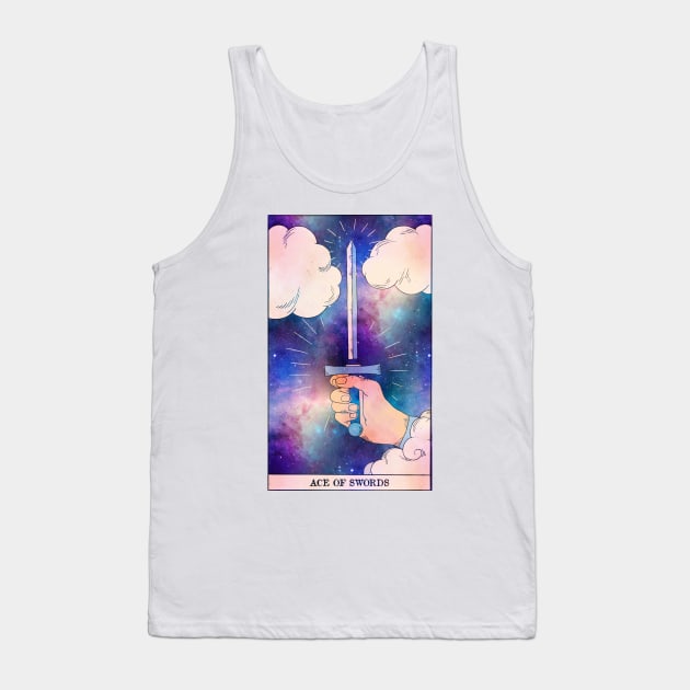 Ace Of Swords - Tarot Card Print - Minor Arcana Tank Top by annaleebeer